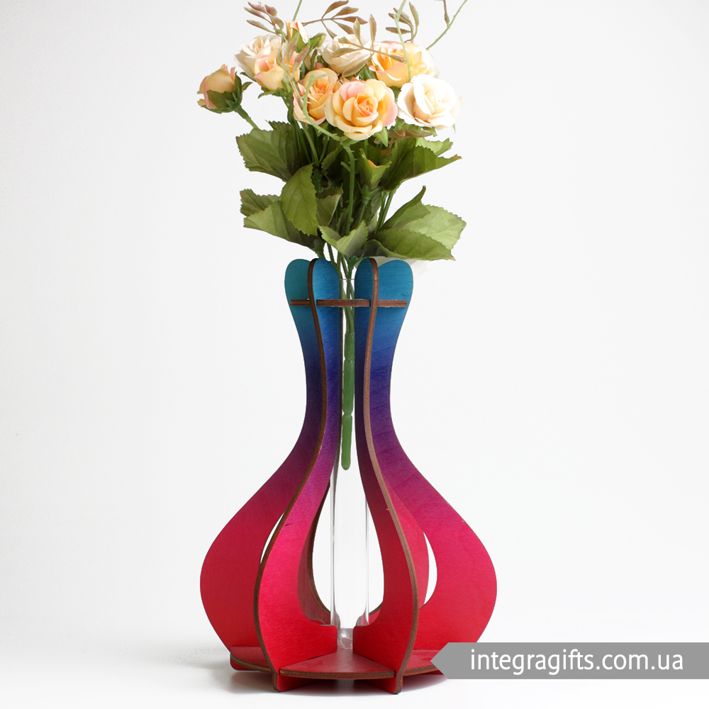 Деревянная ваза градиент. Фото N3